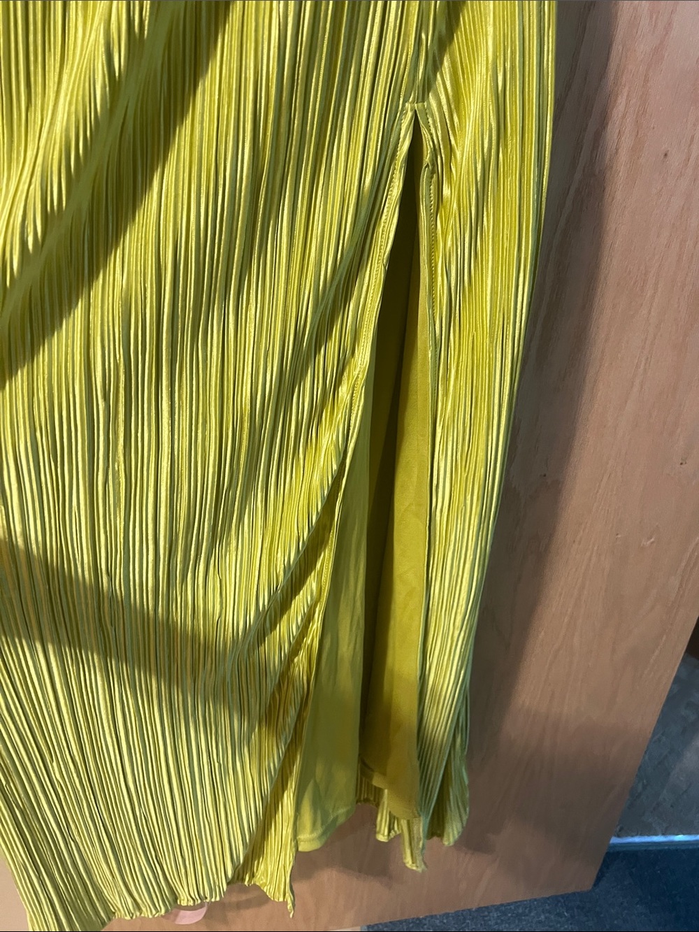 LULUS Poised Performance Chartreuse Plisse One-Shoulder Maxi Dress - Picture 7 of 8